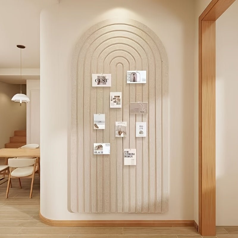 Curved Felt Pinboard with Striped Design for Wall