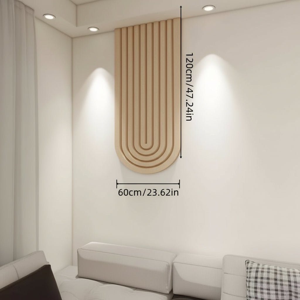 Curved Felt Pinboard with Striped Design for Wall