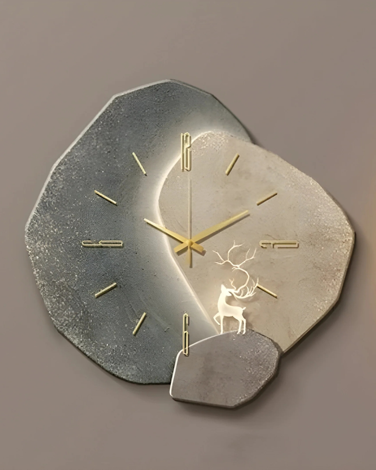 Decorative Wall Clock with LED Backlight and Moon Design