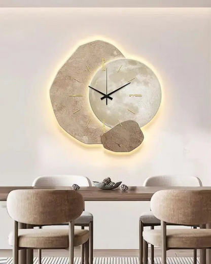 Decorative Wall Clock with LED Backlight and Moon Design