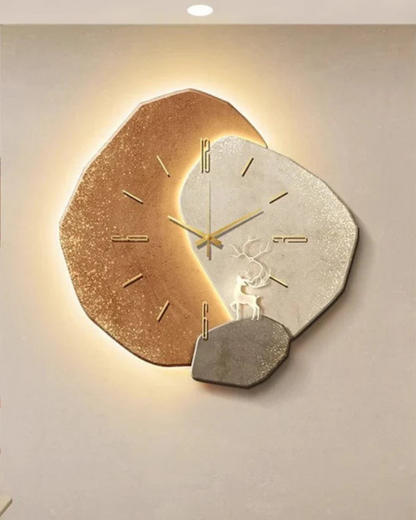Decorative Wall Clock with LED Backlight and Moon Design