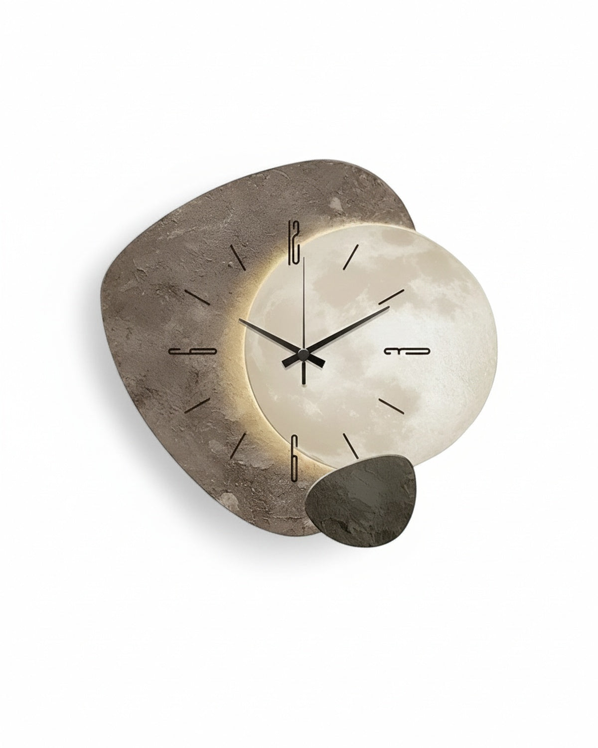 Decorative Wall Clock with LED Backlight and Moon Design