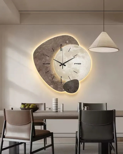 Decorative Wall Clock with LED Backlight and Moon Design