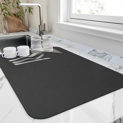 Dish Drying Mat Anti-Slip Rubber Backing Absorbent Kitchen Counter Mat