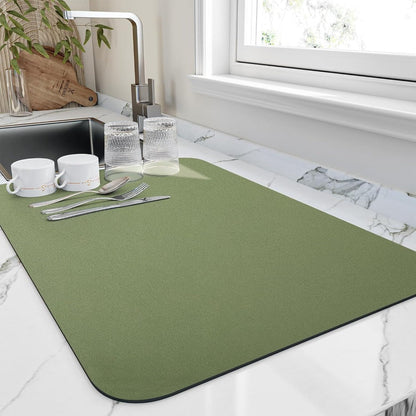 Dish Drying Mat Anti-Slip Rubber Backing Absorbent Kitchen Counter Mat
