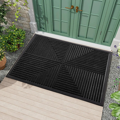 Doormat Indoor Outdoor with Anti-Slip Bottom and Geometric Pattern