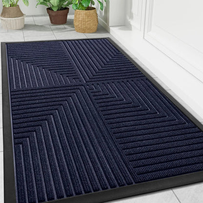Doormat Indoor Outdoor with Anti-Slip Bottom and Geometric Pattern