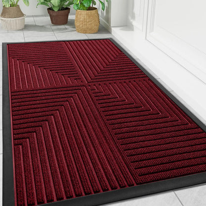 Doormat Indoor Outdoor with Anti-Slip Bottom and Geometric Pattern