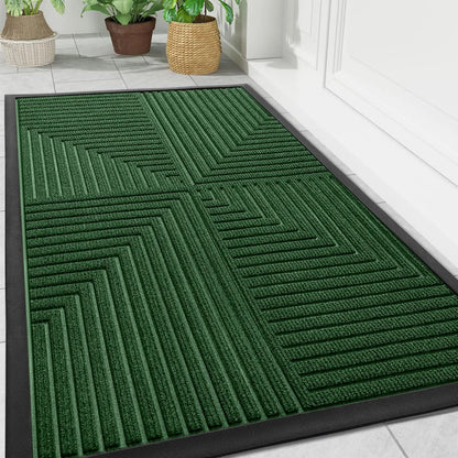 Doormat Indoor Outdoor with Anti-Slip Bottom and Geometric Pattern