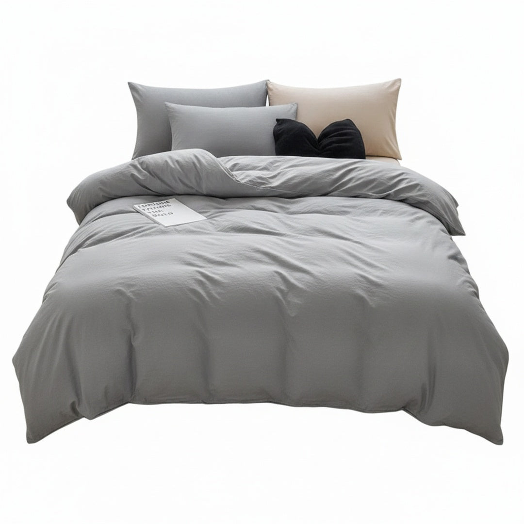 Duvet Cover Set with Pillowcases Plain Solid Color