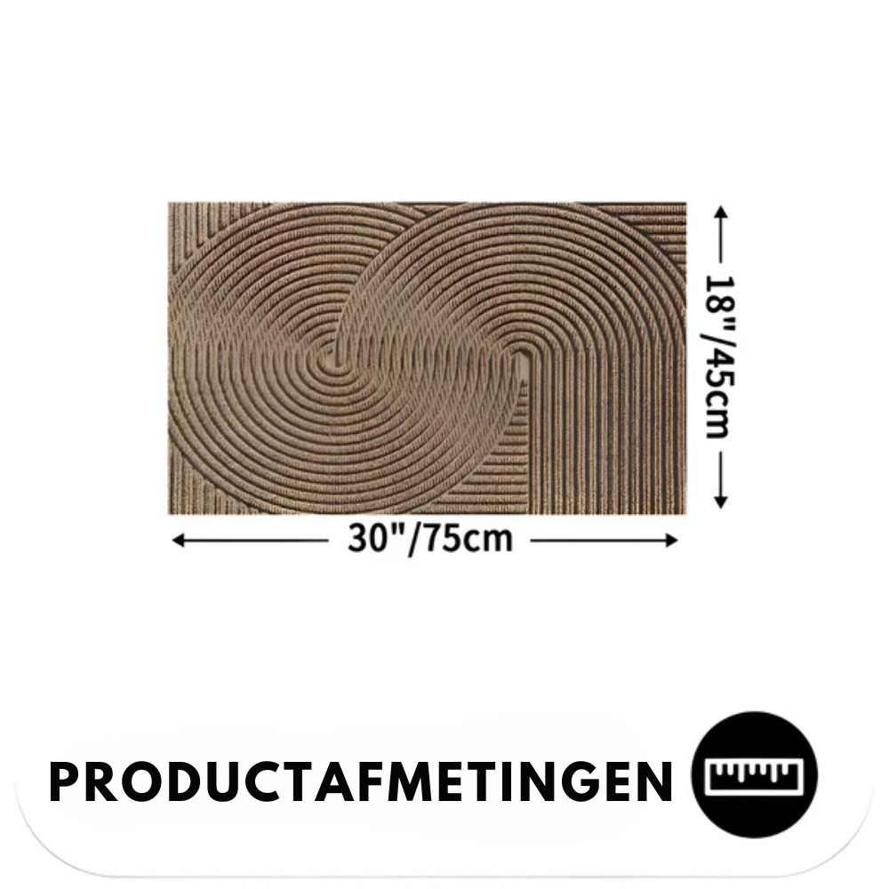 Entrance Doormat with 3D Geometric Pattern and Anti-Slip Backing