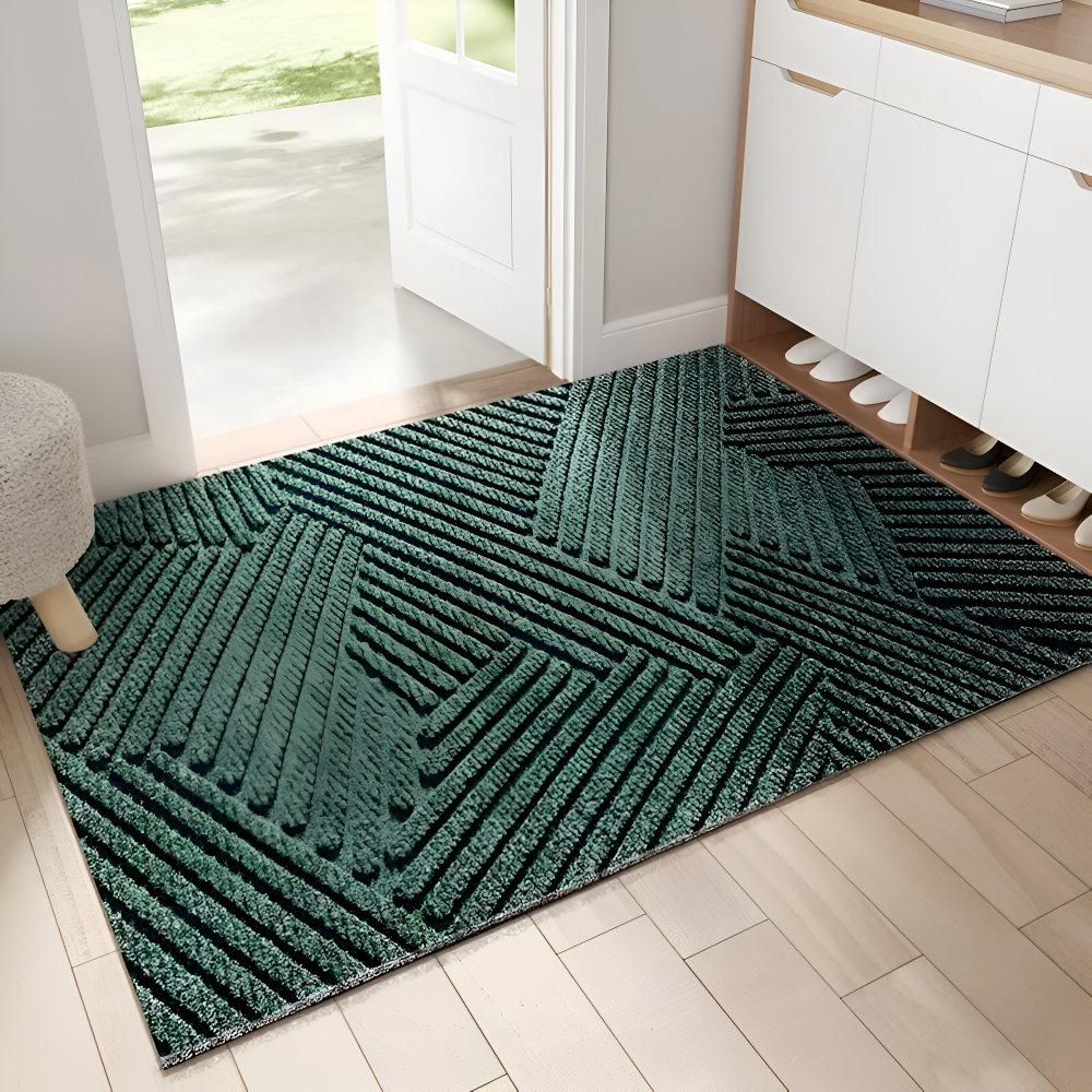 Entrance Doormat with 3D Geometric Pattern and Anti-Slip Backing
