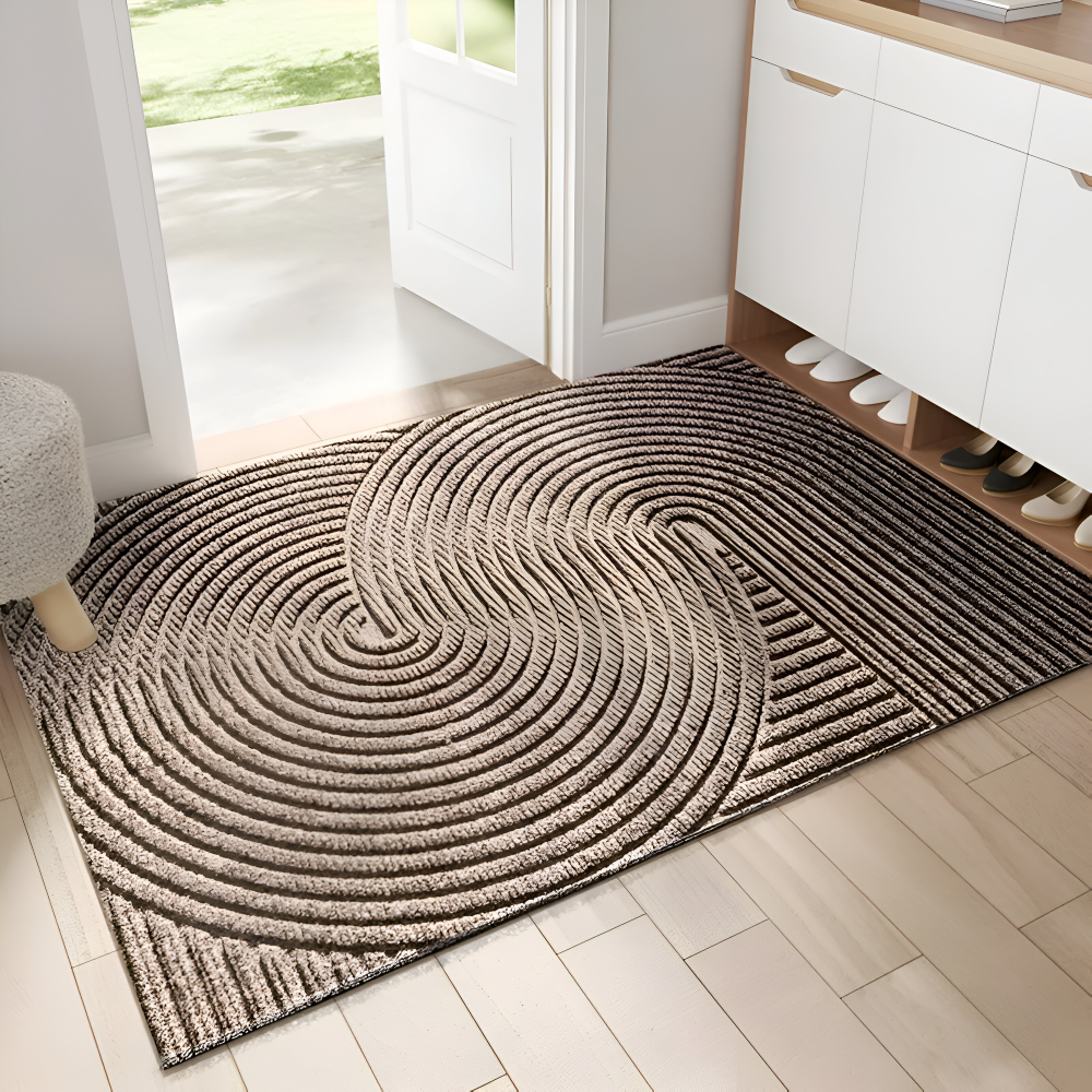Entrance Doormat with 3D Geometric Pattern and Anti-Slip Backing