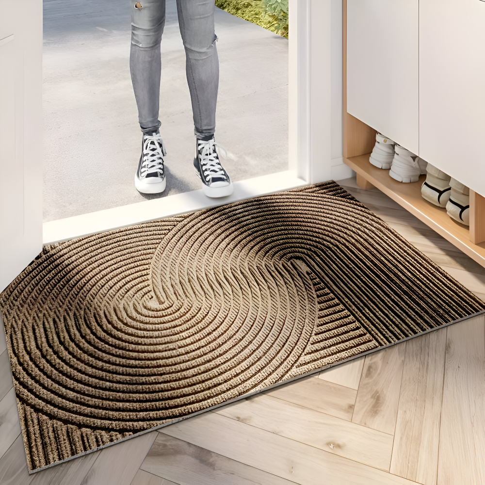 Entrance Doormat with 3D Geometric Pattern and Anti-Slip Backing