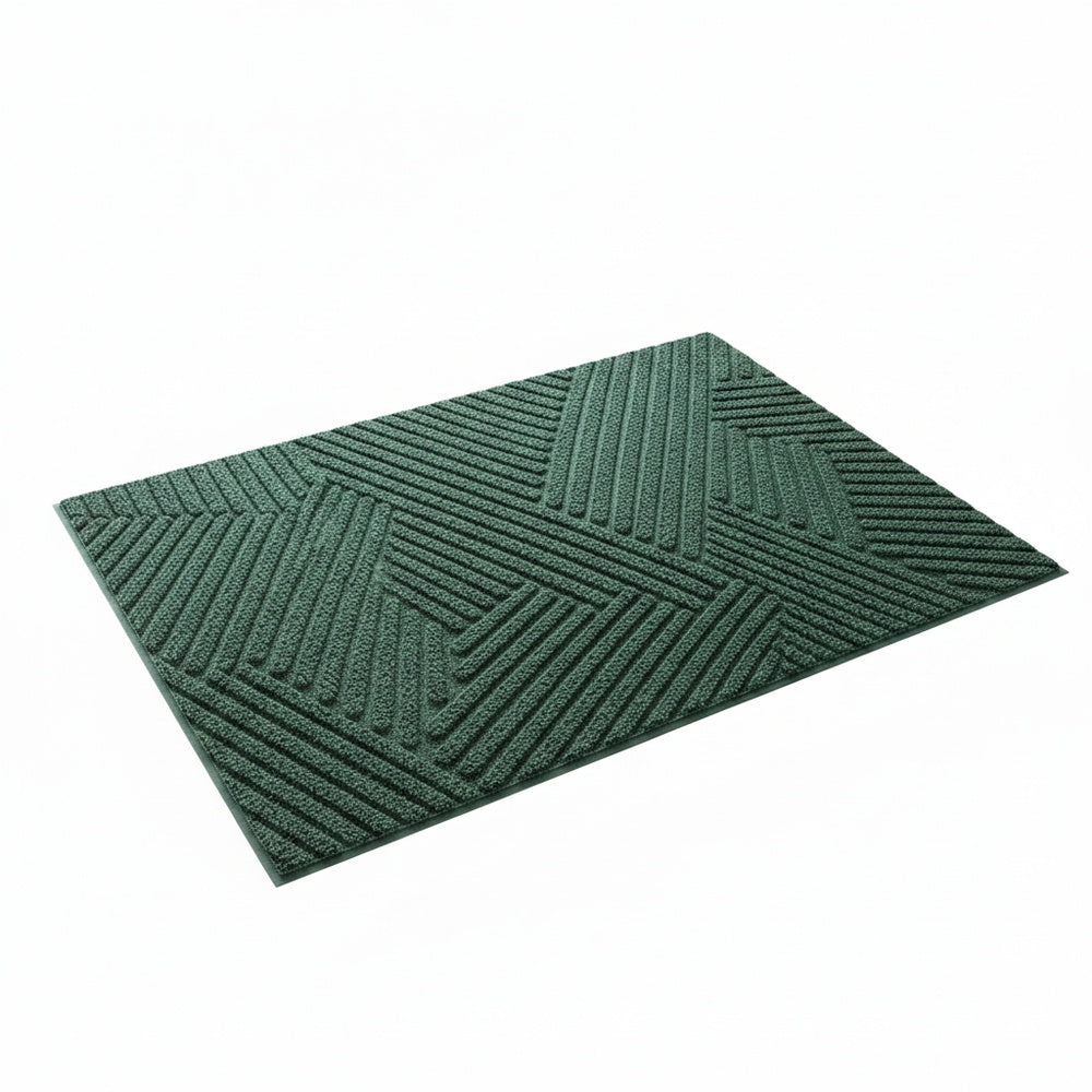 Entryway Doormat with Anti-Slip Base and Geometric 3D Pattern