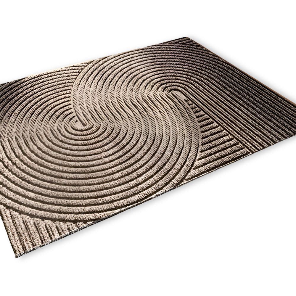 Entryway Doormat with Anti-Slip Base and Geometric 3D Pattern