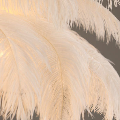 Feather Chandelier Bohemian with Decorative Bird Pendants and Acrylic Shade