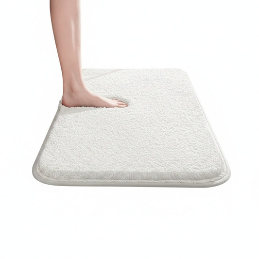 Fluffy Bath Mat with Anti-Slip Bottom and Rounded Corners