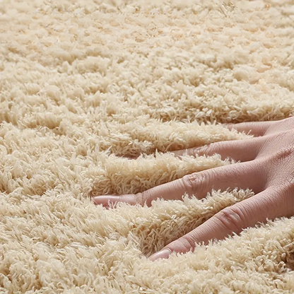 Fluffy Bath Mat with Anti-Slip Bottom and Rounded Corners