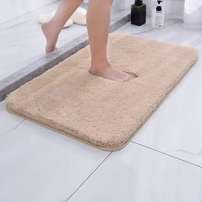 Fluffy Bath Mat with Non-Slip Backing and Absorbent Shag Pile