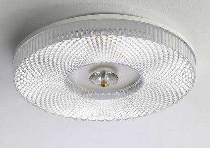 Flush Mount Ceiling Light Modern Round with Textured Glass Diffuser