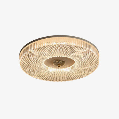 Flush Mount Ceiling Light Modern Round with Textured Glass Diffuser
