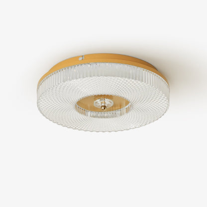 Flush Mount Ceiling Light Modern Round with Textured Glass Diffuser