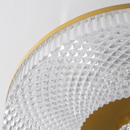 Flush Mount Ceiling Light Modern Round with Textured Glass Diffuser