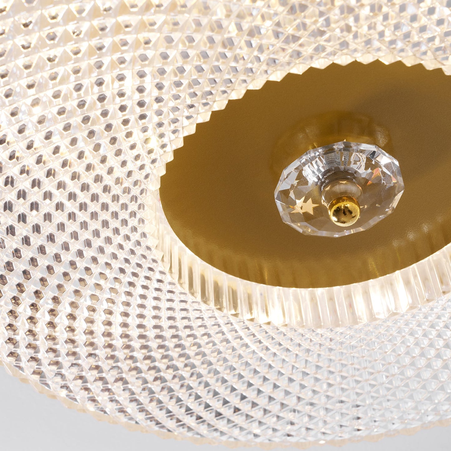 Flush Mount Ceiling Light Modern Round with Textured Glass Diffuser