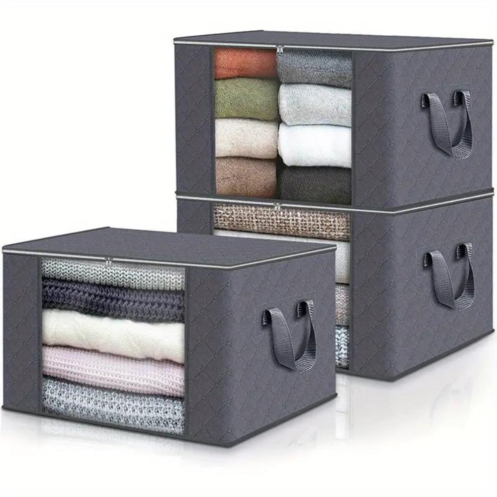 Foldable Storage Bags for Clothes with Transparent Window and Carry Handles