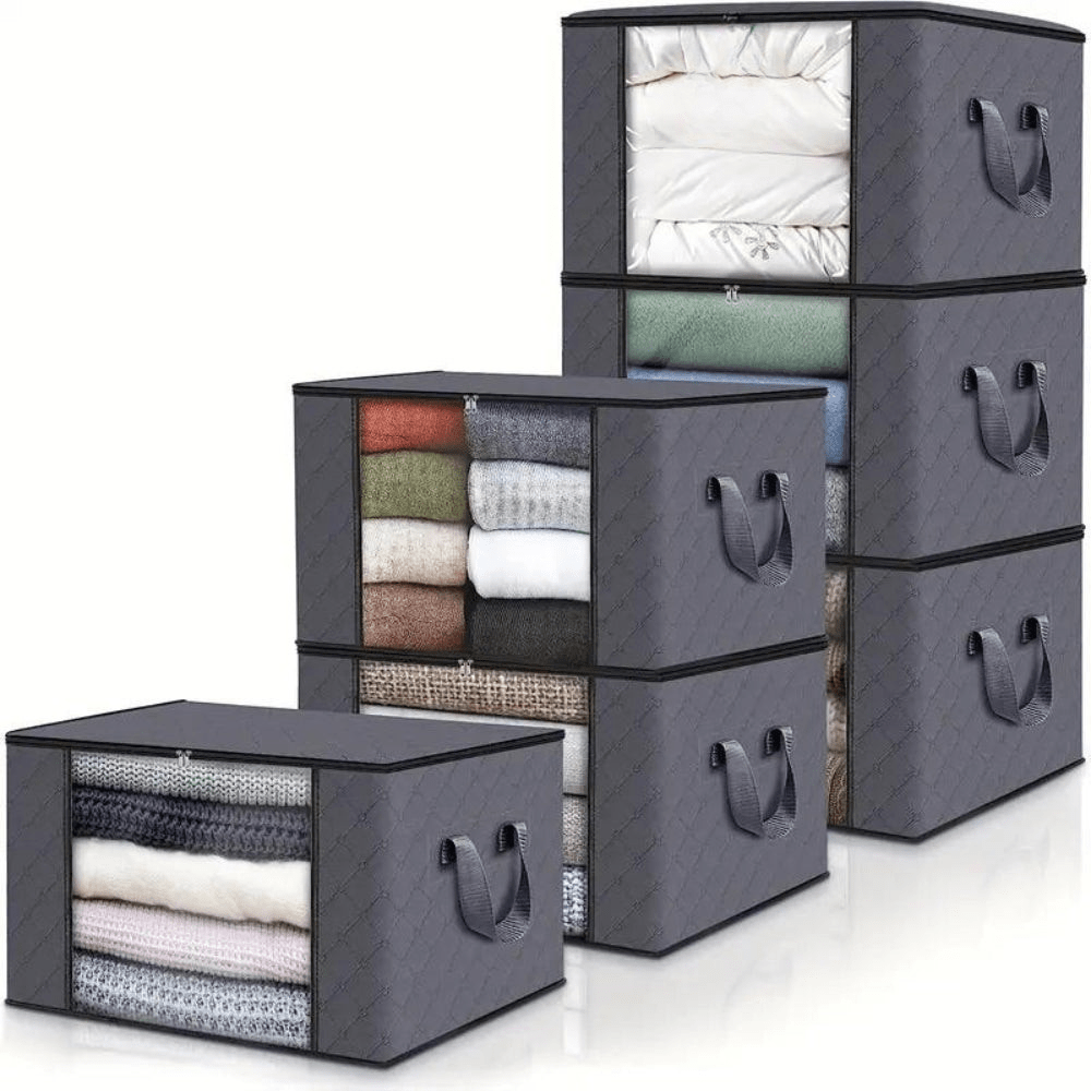 Foldable Storage Bags for Clothes with Transparent Window and Carry Handles
