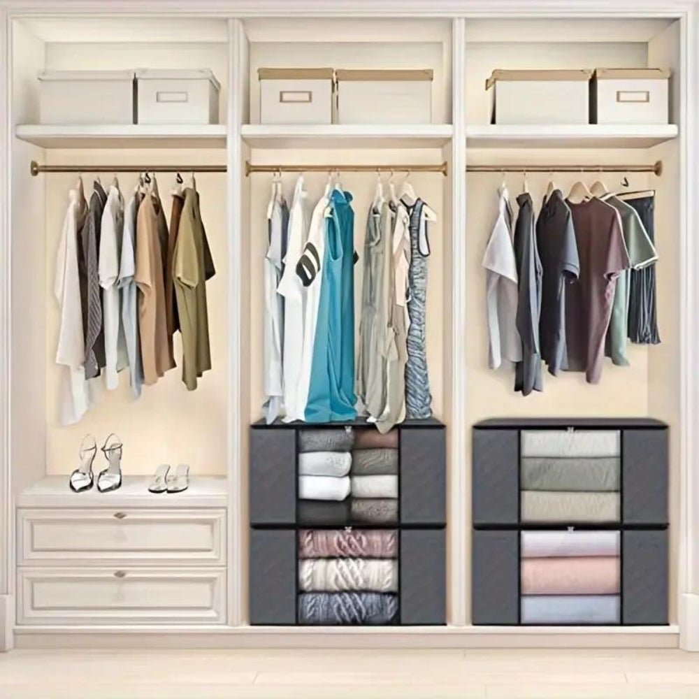 Foldable Storage Bags for Clothes with Transparent Window and Carry Handles