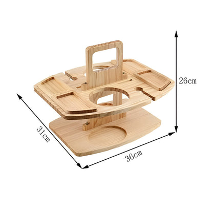 Foldable Wooden Picnic Table with Wine Holder