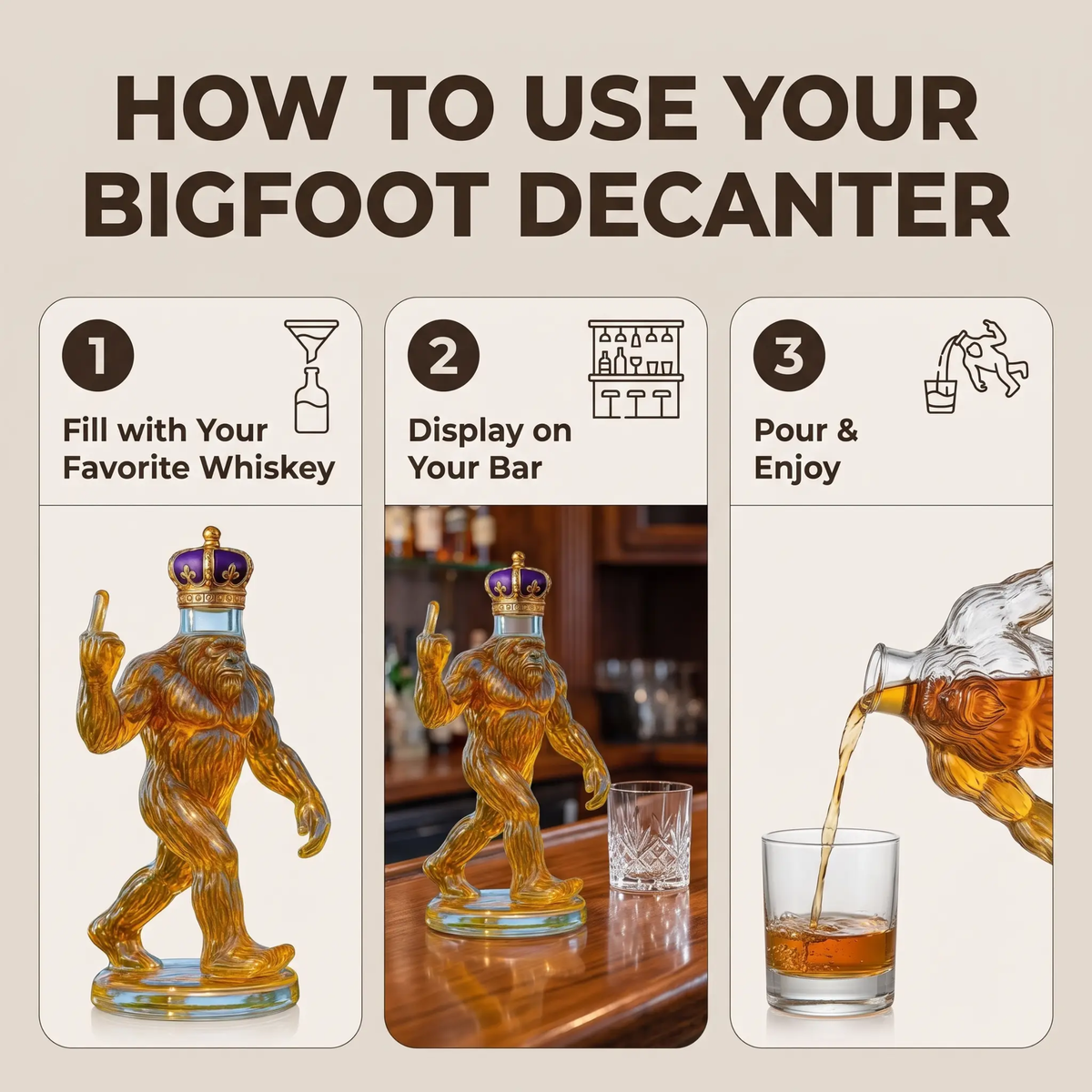 Funny Bigfoot Whiskey Decanter