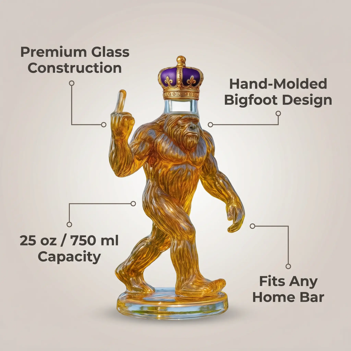 Funny Bigfoot Whiskey Decanter