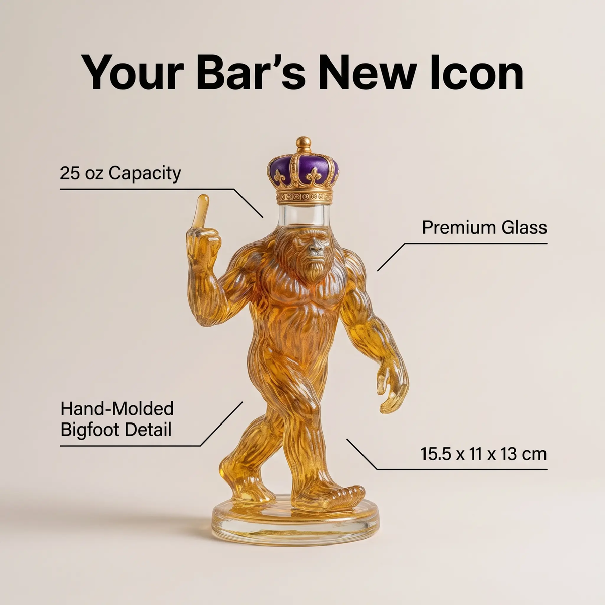 Funny Bigfoot Whiskey Decanter