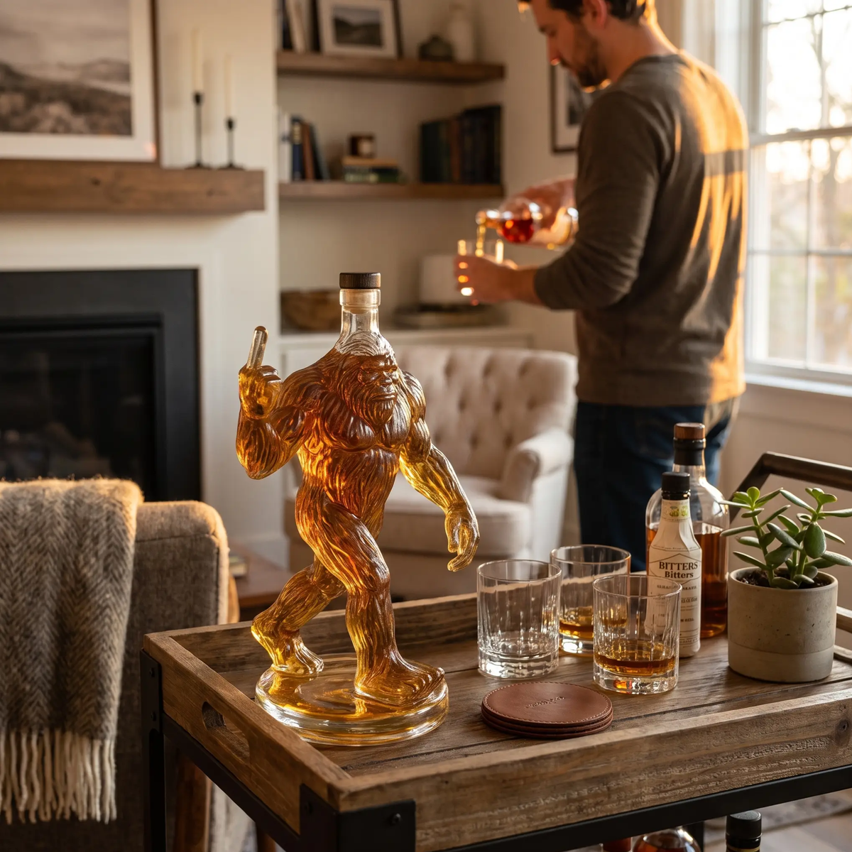 Funny Bigfoot Whiskey Decanter