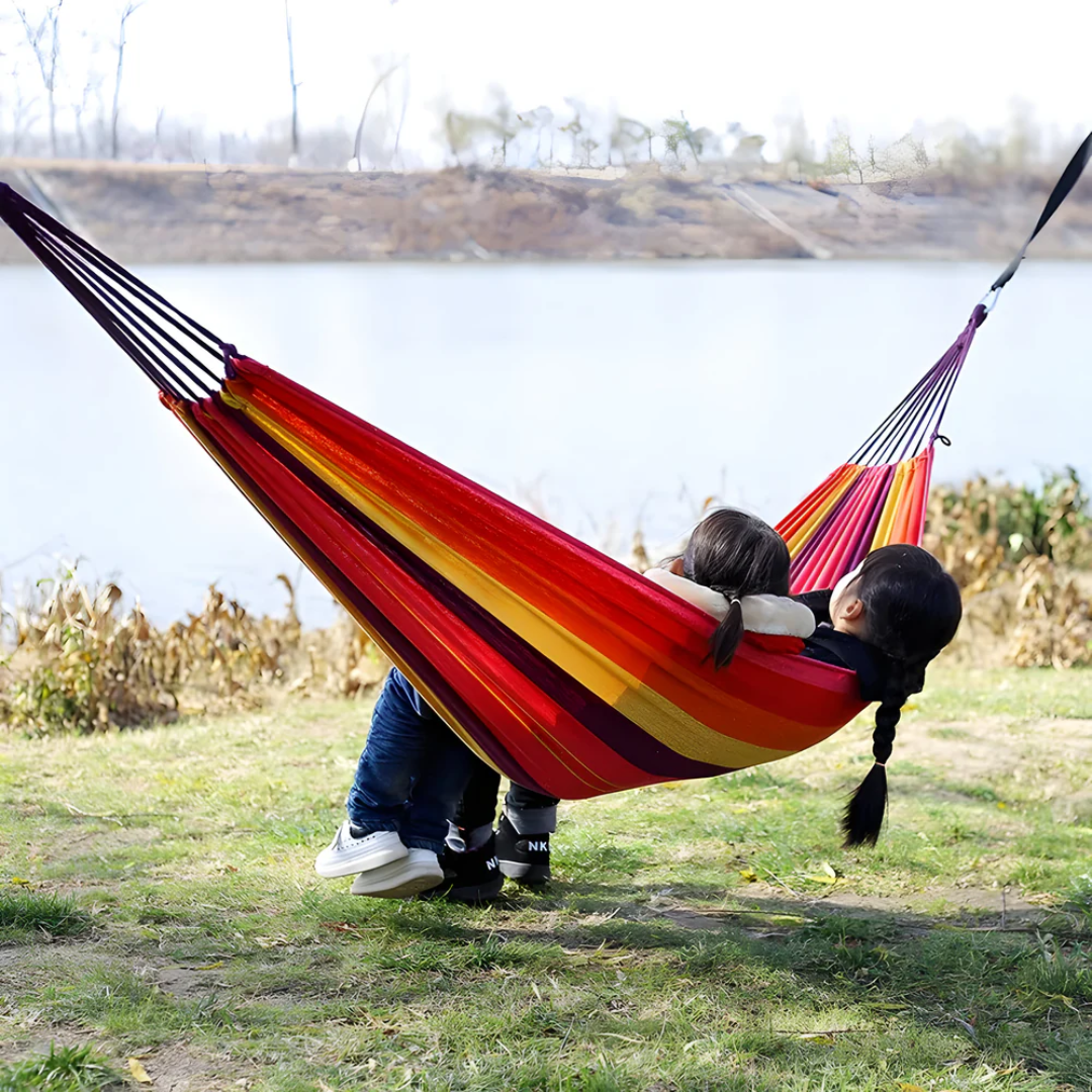 Indoor and Outdoor Hammock with Hanging Ropes and Carry Bag