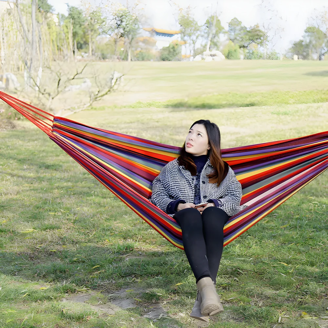 Indoor and Outdoor Hammock with Hanging Ropes and Carry Bag