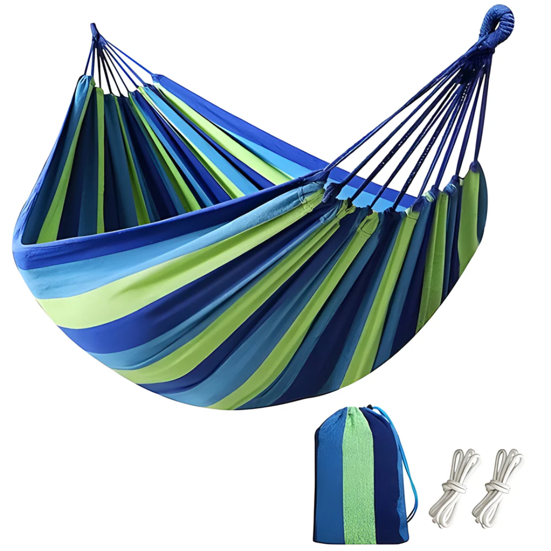 Indoor and Outdoor Hammock with Hanging Ropes and Carry Bag