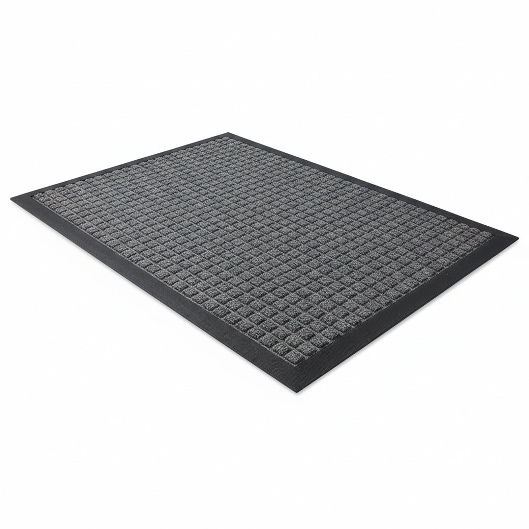 Indoor Outdoor Doormat with Anti-Slip Rubber Base and Waffle Grid Pattern