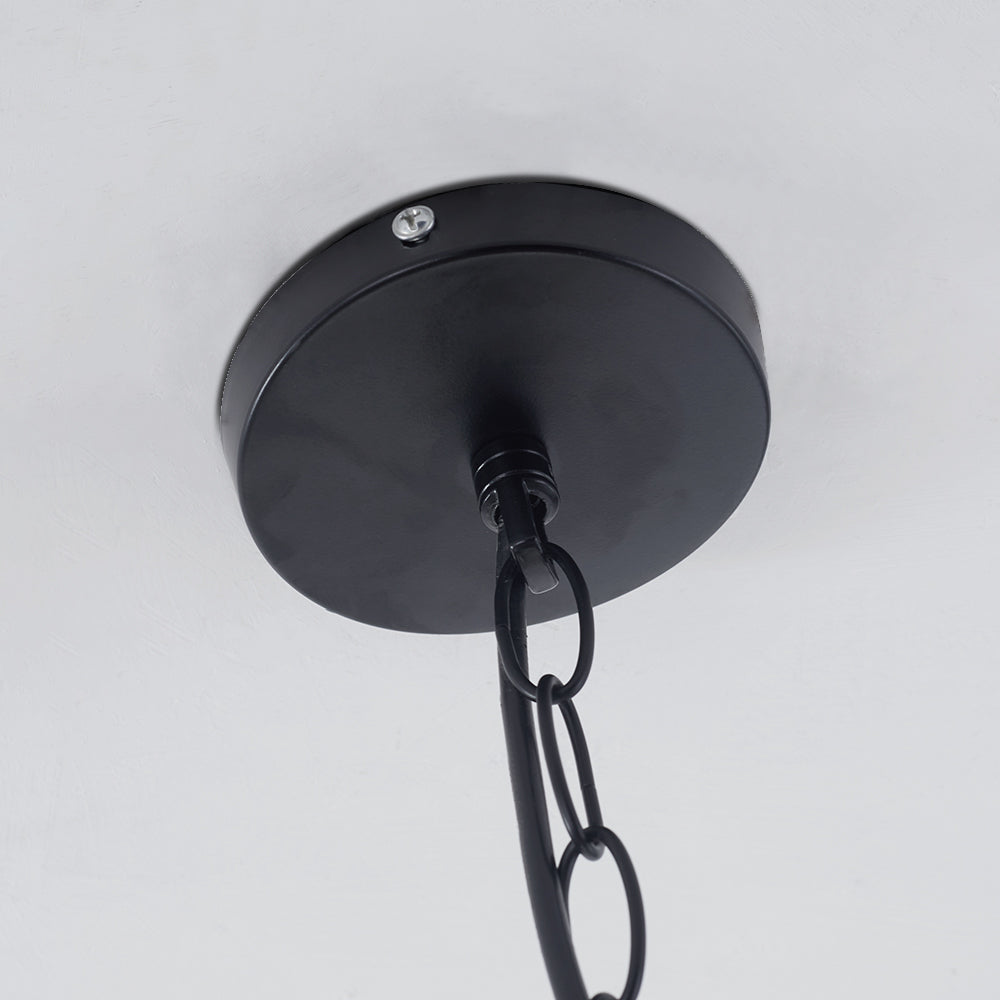 Industrial Pendant Lamp with Dome Shade and Chain Suspension