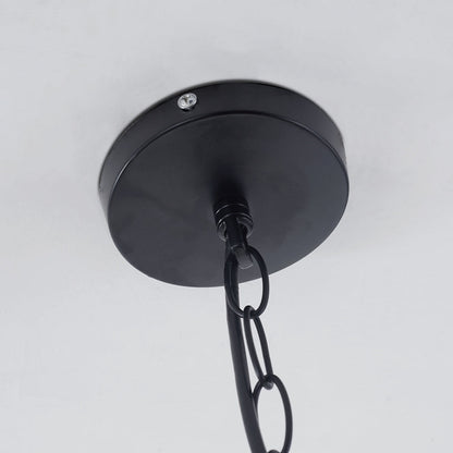 Industrial Pendant Lamp with Dome Shade and Chain Suspension
