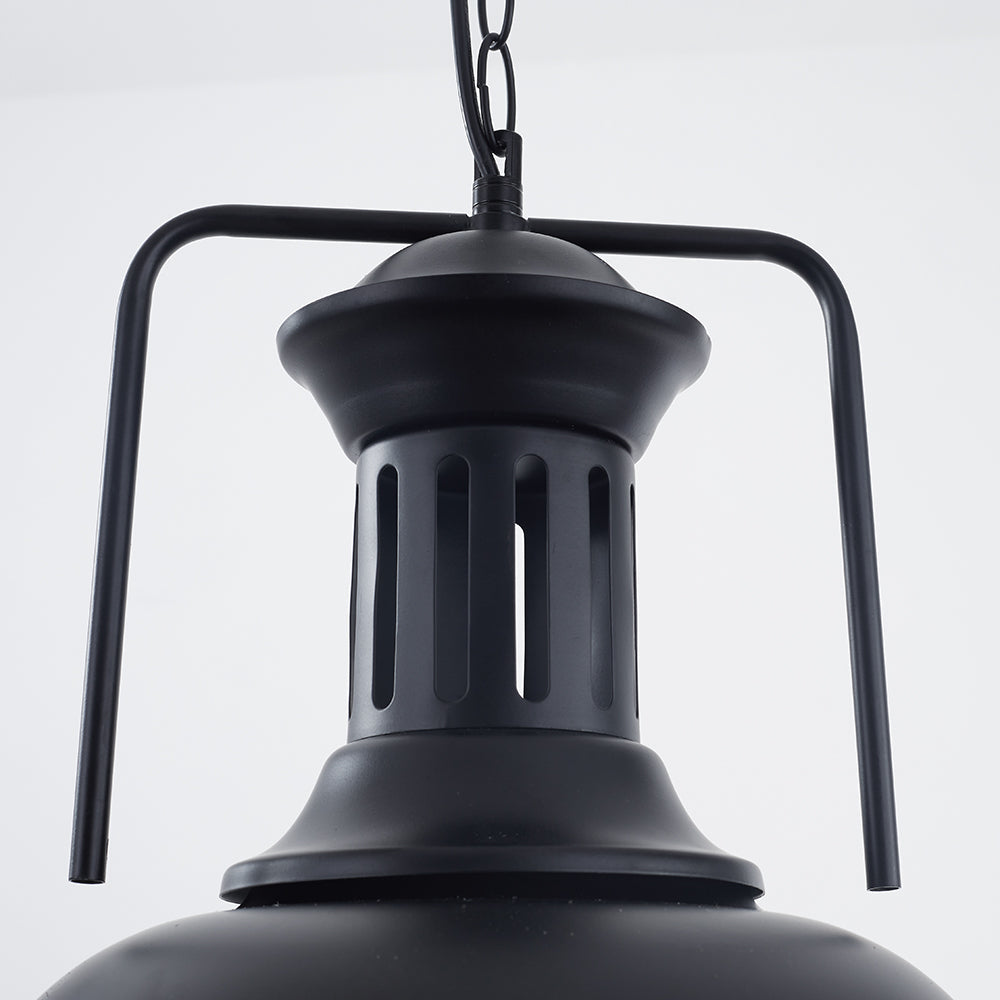 Industrial Pendant Lamp with Dome Shade and Chain Suspension