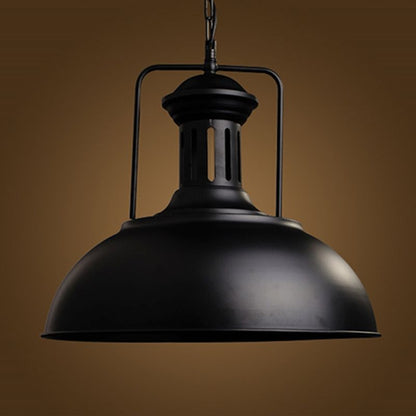 Industrial Pendant Lamp with Dome Shade and Chain Suspension