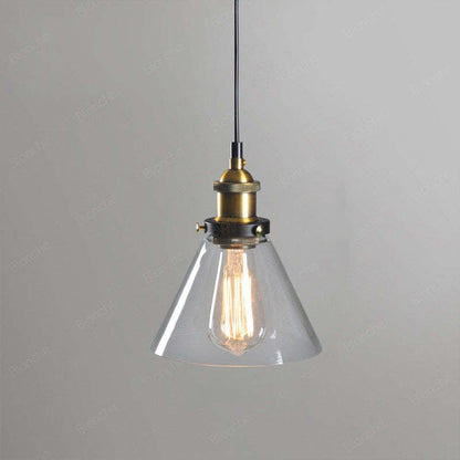 Industrial Pendant Light with Glass Shade and Adjustable Cord