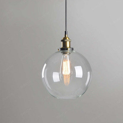 Industrial Pendant Light with Glass Shade and Adjustable Cord