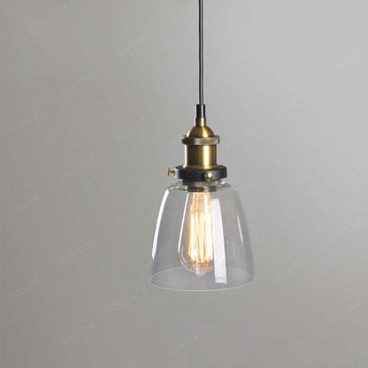 Industrial Pendant Light with Glass Shade and Adjustable Cord