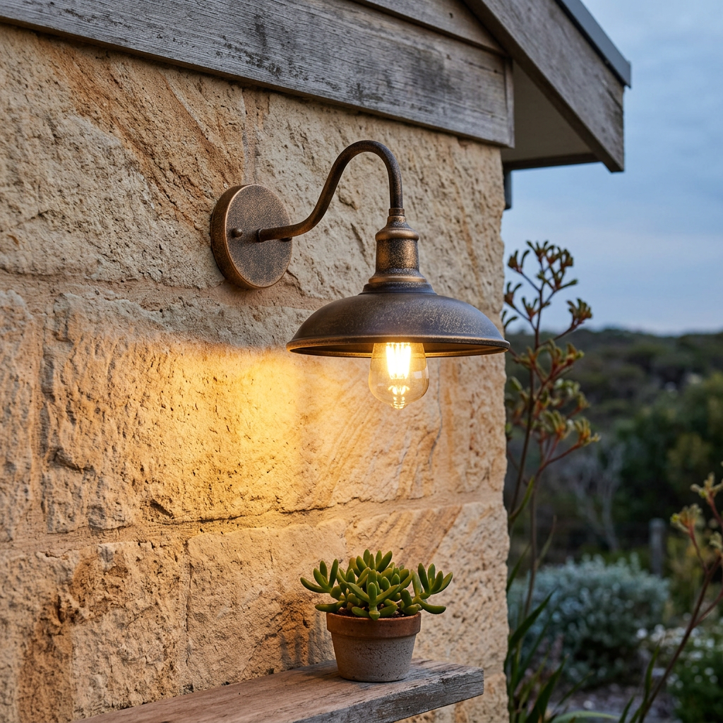 Industrial Vintage Wall Lamp with Gooseneck Arm and Dome Shade