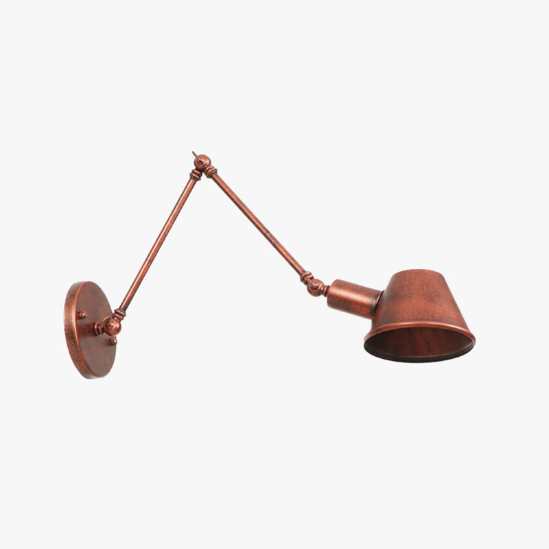 Industrial Wall Lamp with Adjustable Swing Arm and Cone Shade
